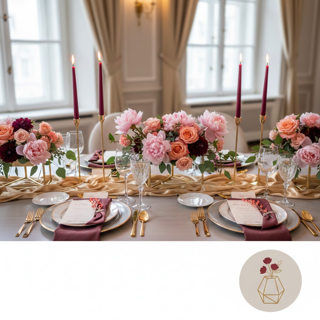 Modern contemporary wedding table setting